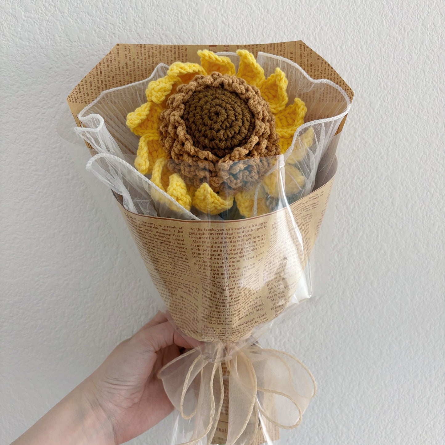 Crochet sunflower bouquet, Double layer sunflower, Handmade gift, Finished product, Birthday/Anniversary, Gifts for her
