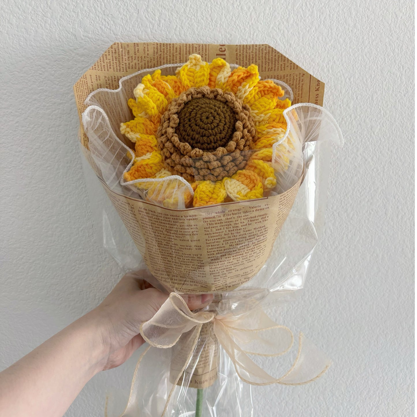 Crochet sunflower bouquet, Double layer sunflower, Handmade gift, Finished product, Birthday/Anniversary, Gifts for her