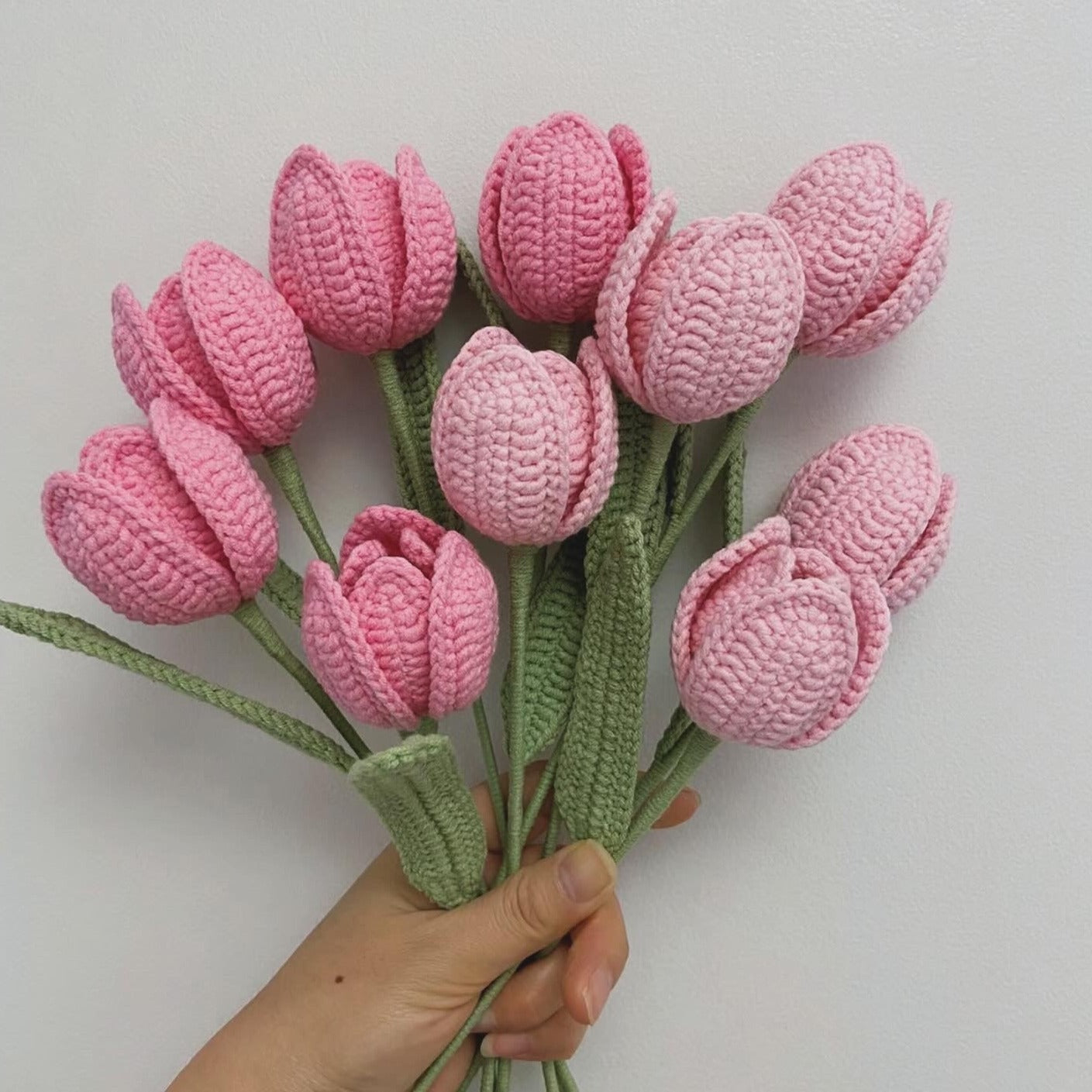 A-Crochet tulip bouquet, Multiple colors, Tulips, Handmade gift, Finished product, Birthday/Anniversary, Gifts for her