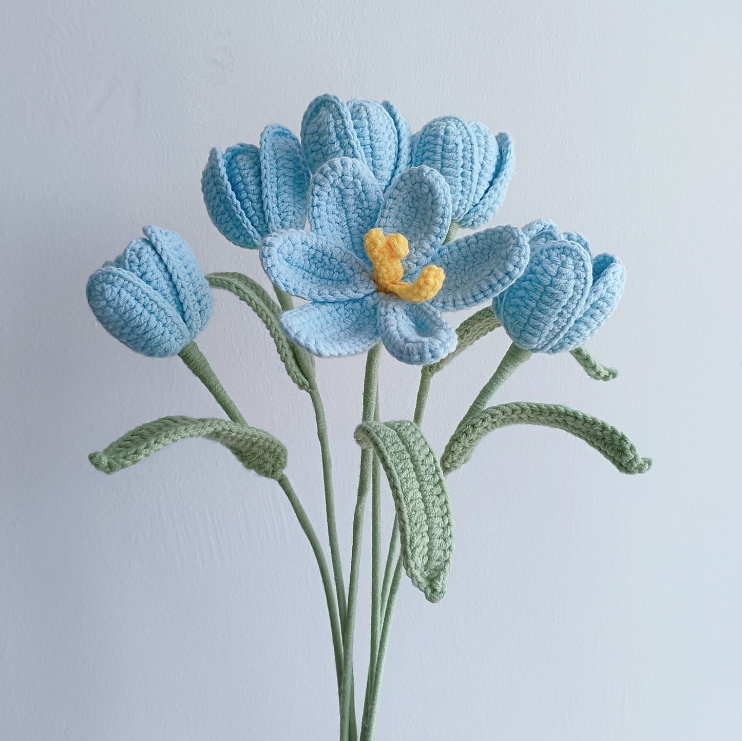 A-Crochet tulip bouquet, Multiple colors, Tulips, Handmade gift, Finished product, Birthday/Anniversary, Gifts for her