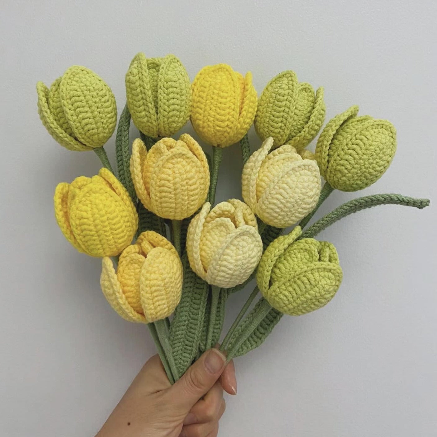 A-Crochet tulip bouquet, Multiple colors, Tulips, Handmade gift, Finished product, Birthday/Anniversary, Gifts for her