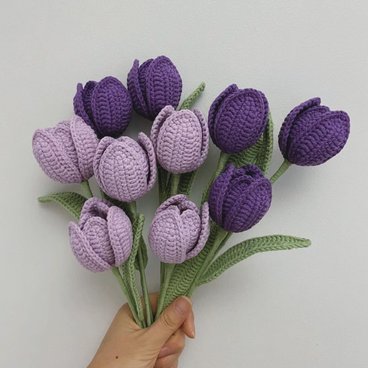 A-Crochet tulip bouquet, Multiple colors, Tulips, Handmade gift, Finished product, Birthday/Anniversary, Gifts for her