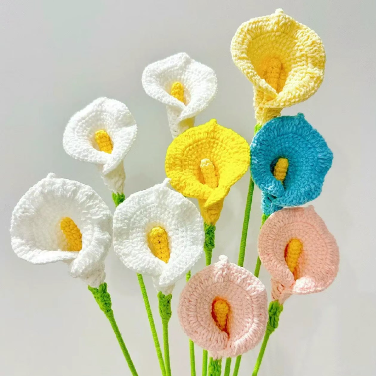 A-Handmade Crochet Calla Lily, Multiple Colors, Crochet Flowers for Birthday Gift, Knitted Crochet Plants, Wedding/Anniversary Gifts