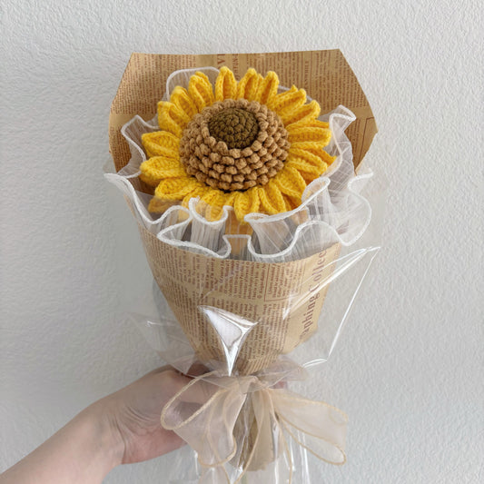 Crochet sunflower bouquet, Double layer sunflower, Handmade gift, Finished product, Birthday/Anniversary, Gifts for her