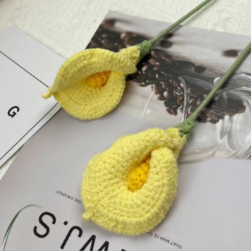 A-Handmade Crochet Calla Lily, Multiple Colors, Crochet Flowers for Birthday Gift, Knitted Crochet Plants, Wedding/Anniversary Gifts