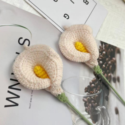 A-Handmade Crochet Calla Lily, Multiple Colors, Crochet Flowers for Birthday Gift, Knitted Crochet Plants, Wedding/Anniversary Gifts