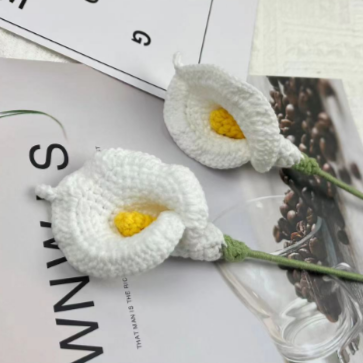 A-Handmade Crochet Calla Lily, Multiple Colors, Crochet Flowers for Birthday Gift, Knitted Crochet Plants, Wedding/Anniversary Gifts