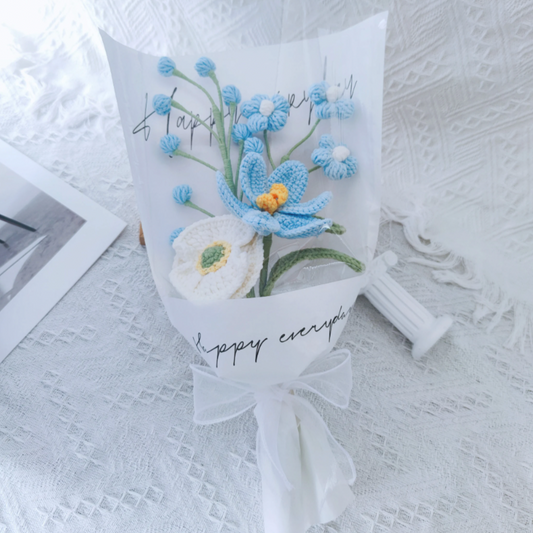 Crochet small tulips bouquet, Set of 4, Handmade gift, Finished product, Birthday/Anniversary/Graduation, Gifts for her