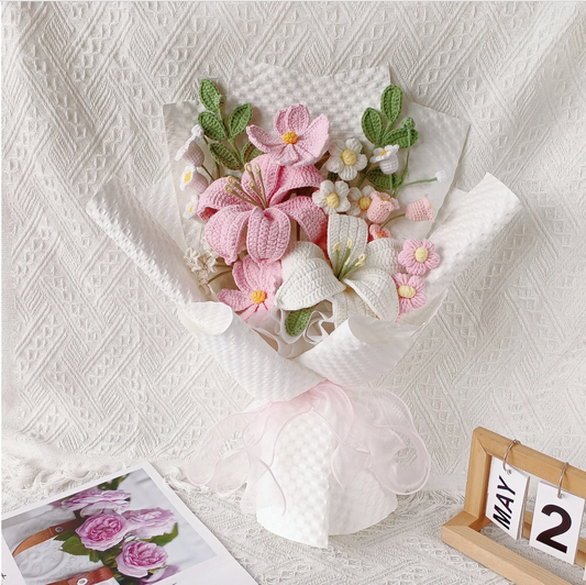 Crochet Lily bouquet, Lily of the Valley, Set of 11, Handmade gift, Finished product, Birthday/Anniversary, Gifts for her, Gift for Mom