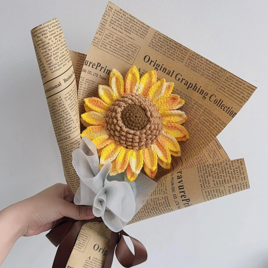 Crochet sunflower bouquet, Handmade gift, Finished product, Birthday/Anniversary, Gifts for her
